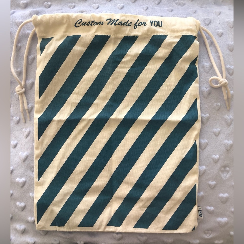 Vans Custom Made For You Striped Drawstring Pouch - Teal & Cream
